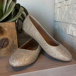 Rhinestone Ballet Sparkle Flats  A Holiday Must!!  Size 8